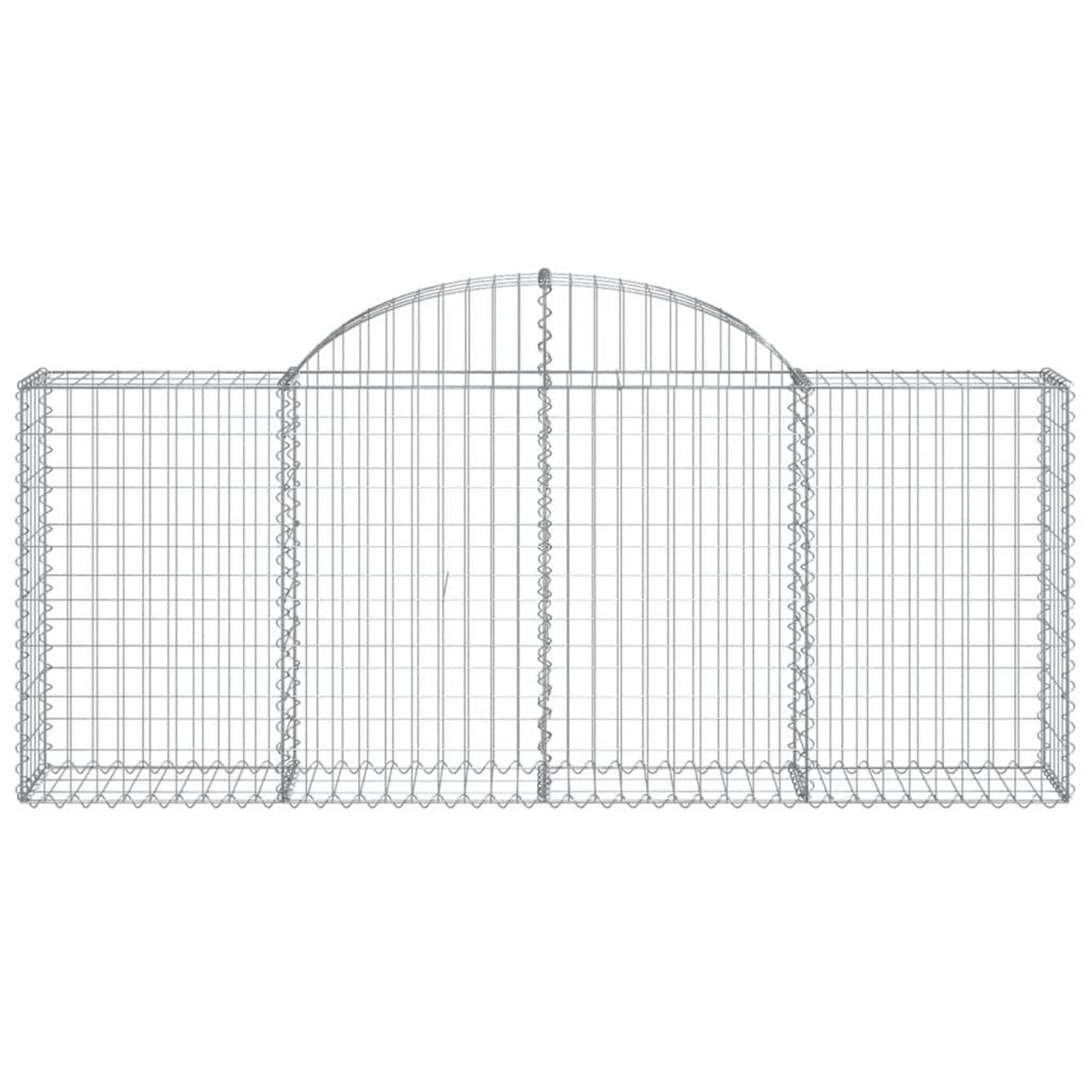 Voir la diapositive 4 : VIDAXL Paniers a gabions arques 4 pcs 200x30x80/100 cm Fer galvanise