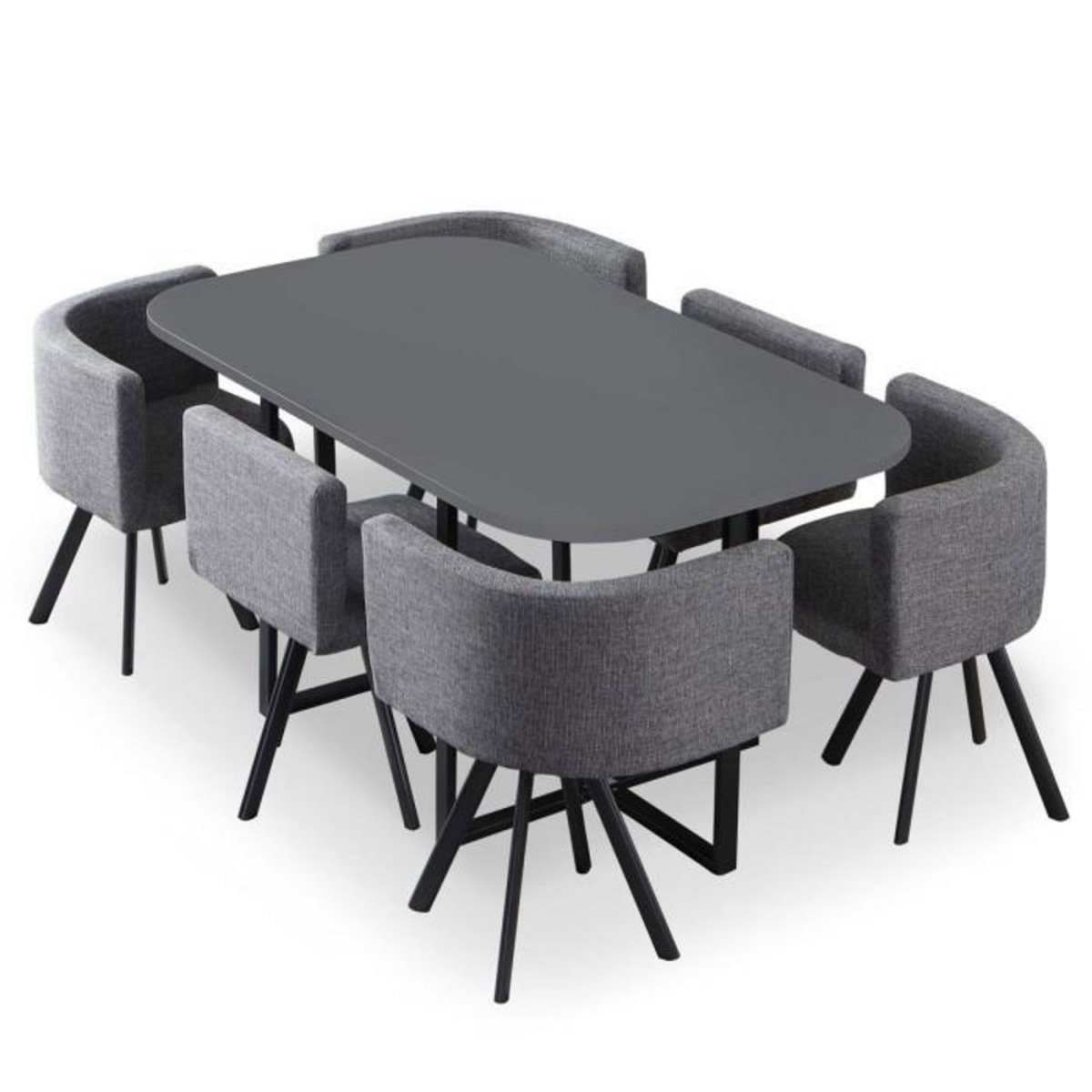Paris Prix Table de Repas & 6 Chaises Design  Normi  150cm Gris