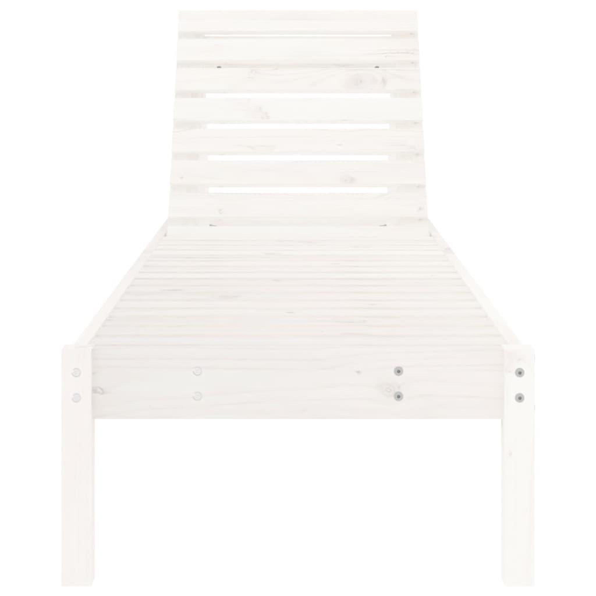 Voir la diapositive 4 : VIDAXL Chaises longues lot de 2 blanc 199,5x60x74cm bois massif de pin