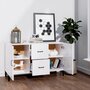 Voir la diapositive 3 : VIDAXL Buffet blanc brillant 100x36x60 cm bois d'ingenierie