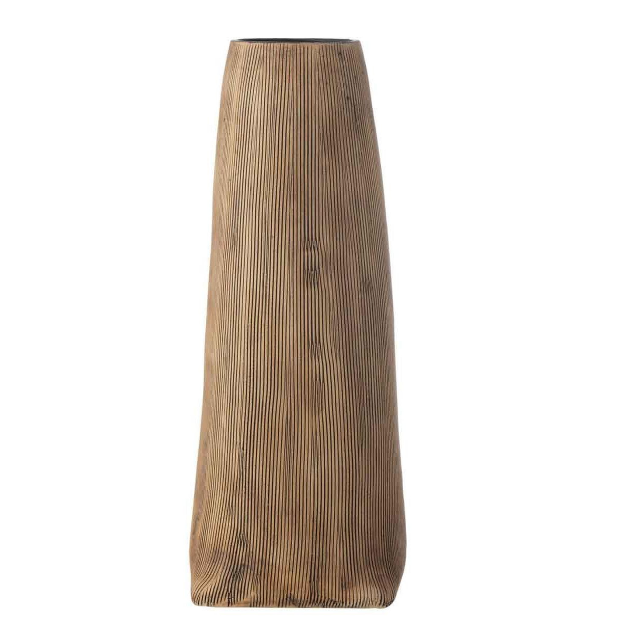 J-LINE Vase long design en céramique  maria  40cm marron