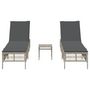 Voir la diapositive 4 : VIDAXL Chaises longues lot de 2 avec table gris clair resine tressee