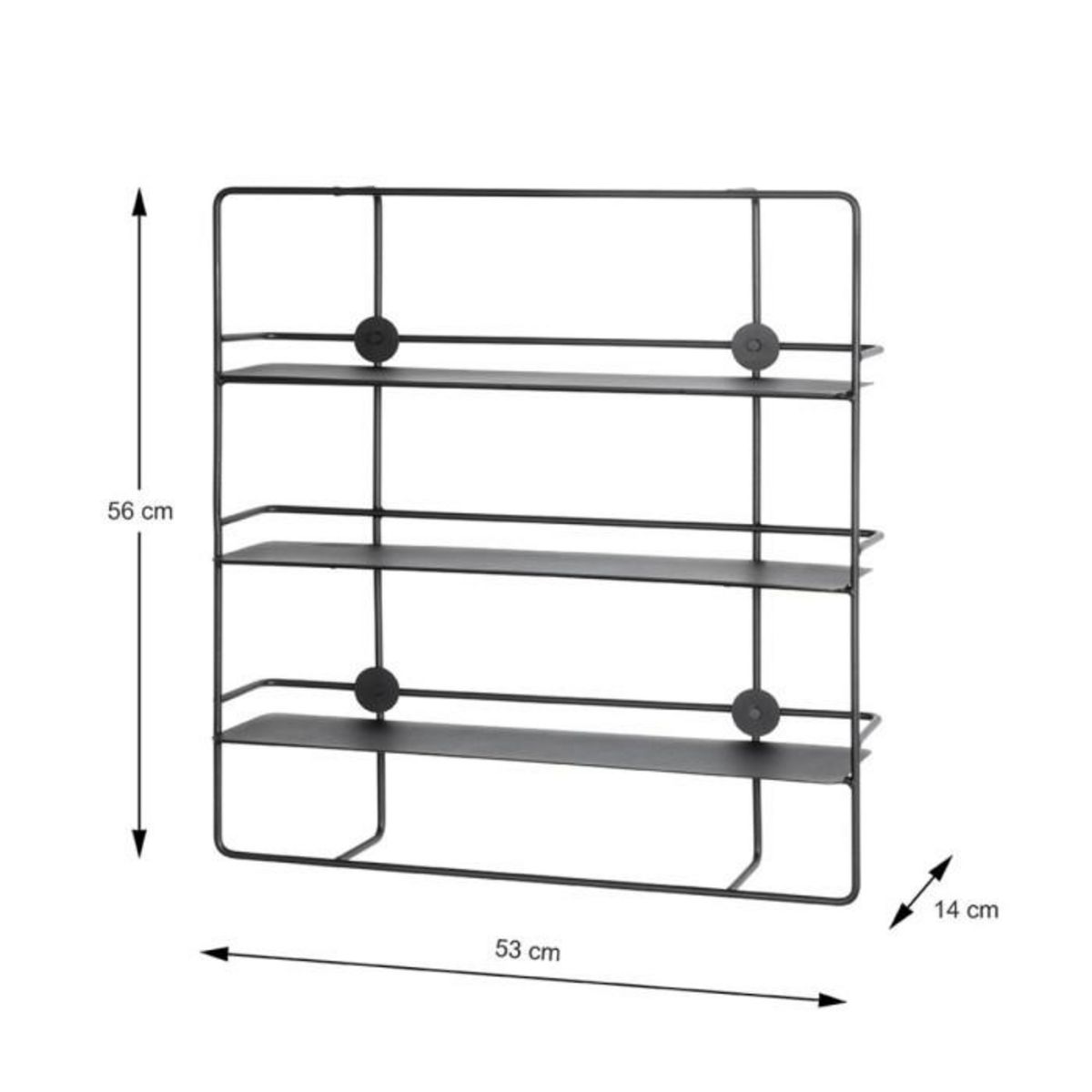 Paris Prix Étagère Murale Métal  Vivalo  56cm Noir