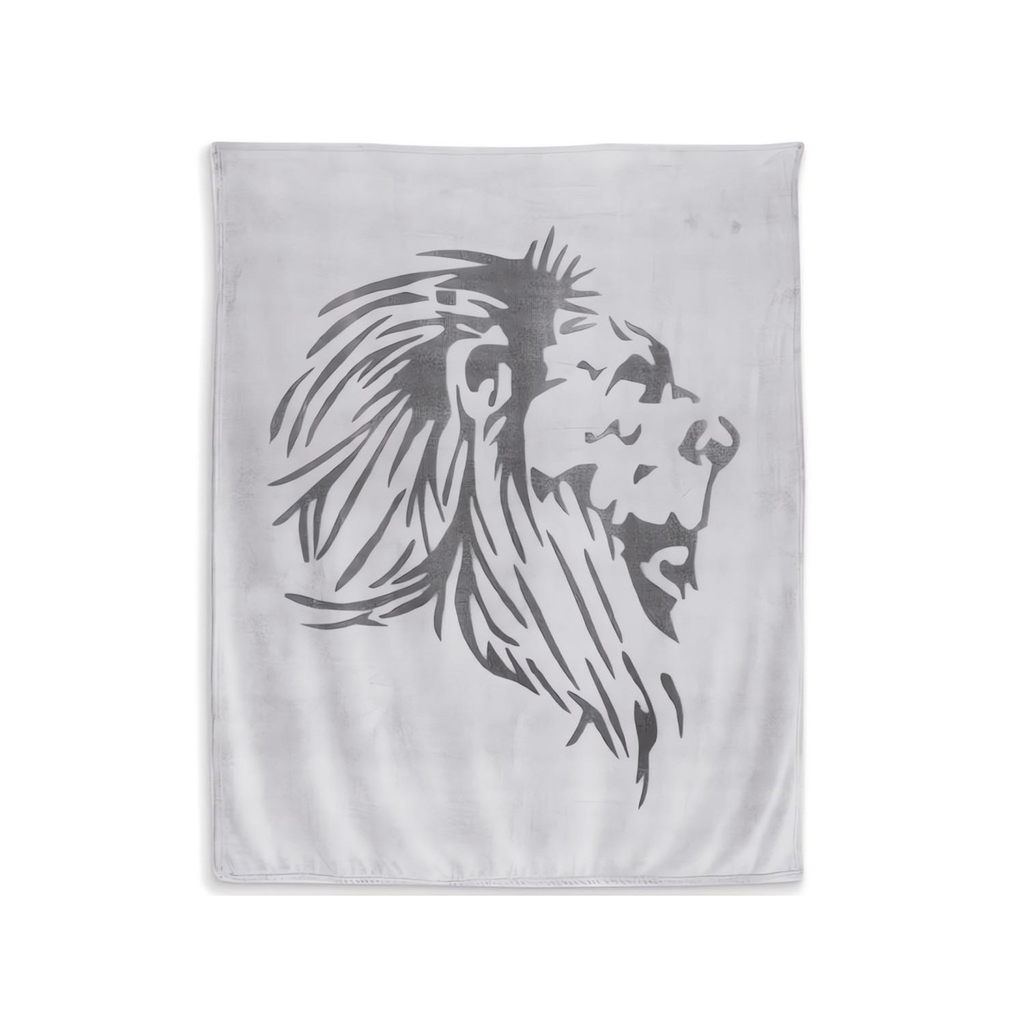 SOLEIL D'OCRE Plaid extra doux 130x150 cm LION gris et anthracite