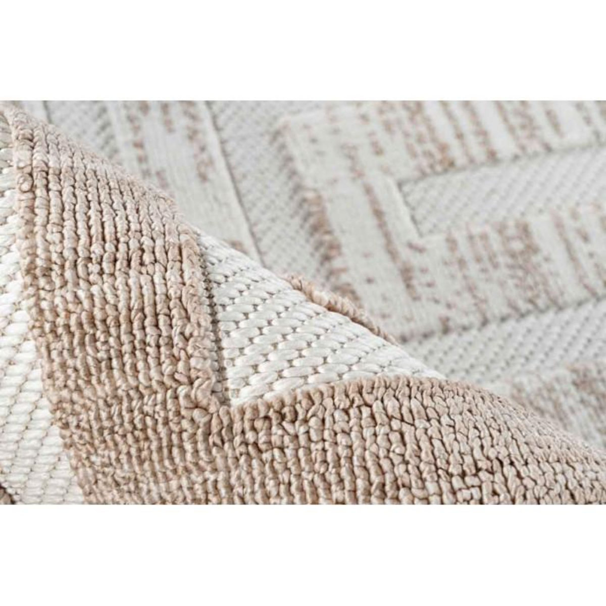 Paris Prix Tapis Tissé Géométrique  Sarai  Marron & Beige