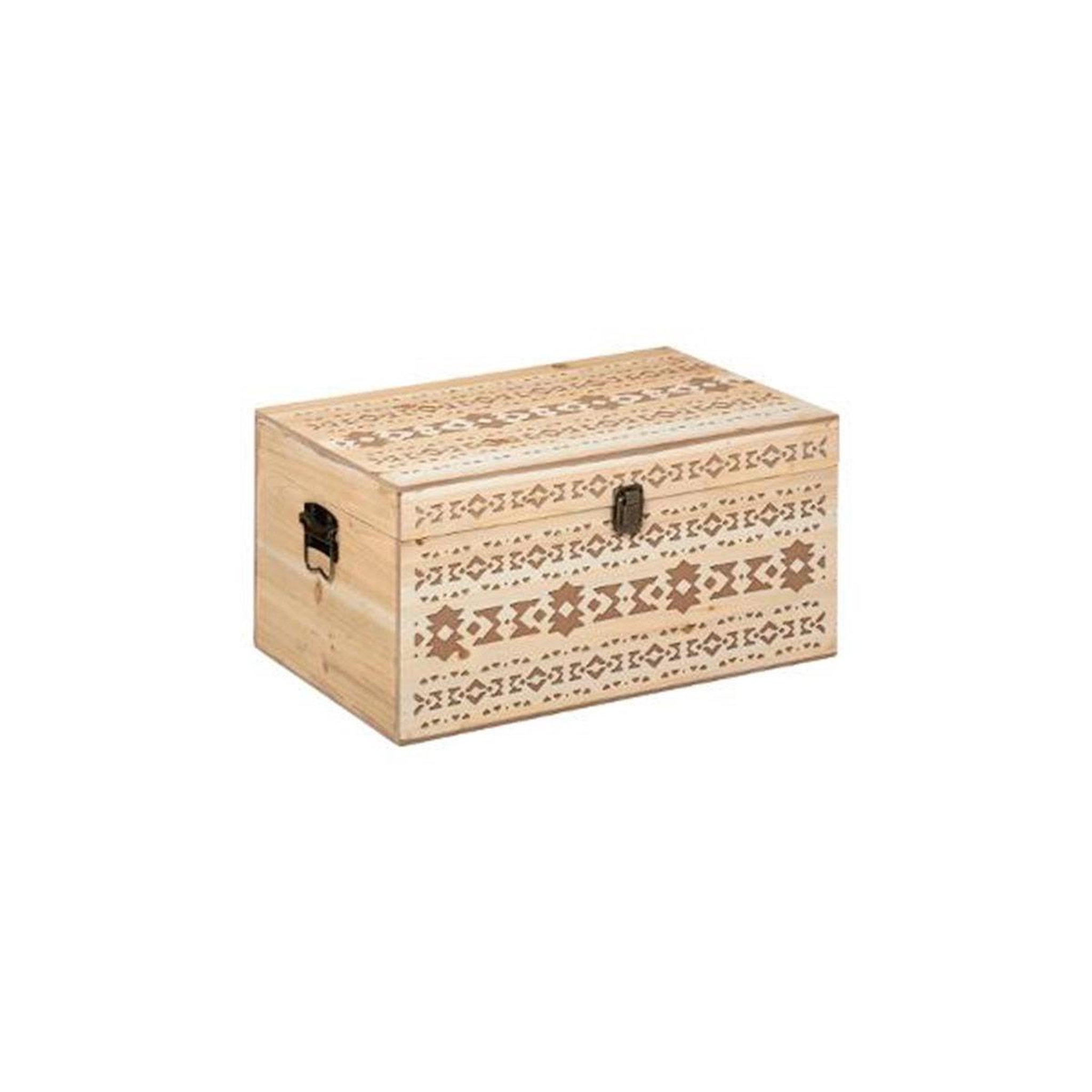 Voir la diapositive 3 : ATMOSPHERA Lot de 4 malles en bois  hacienda  58cm naturel