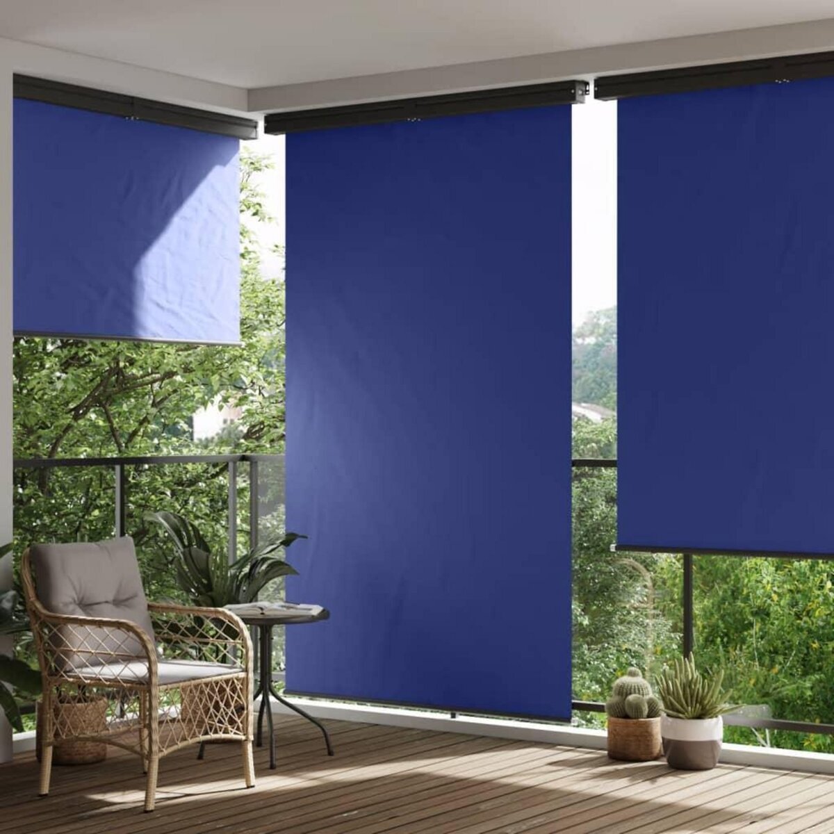 VIDAXL Auvent lateral de balcon 145x250 cm Bleu
