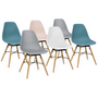 Voir la diapositive 1 : ID MARKET Lot de 6 chaises SANDRA mix color pastel rose, blanc, gris clair x2, bleu x2