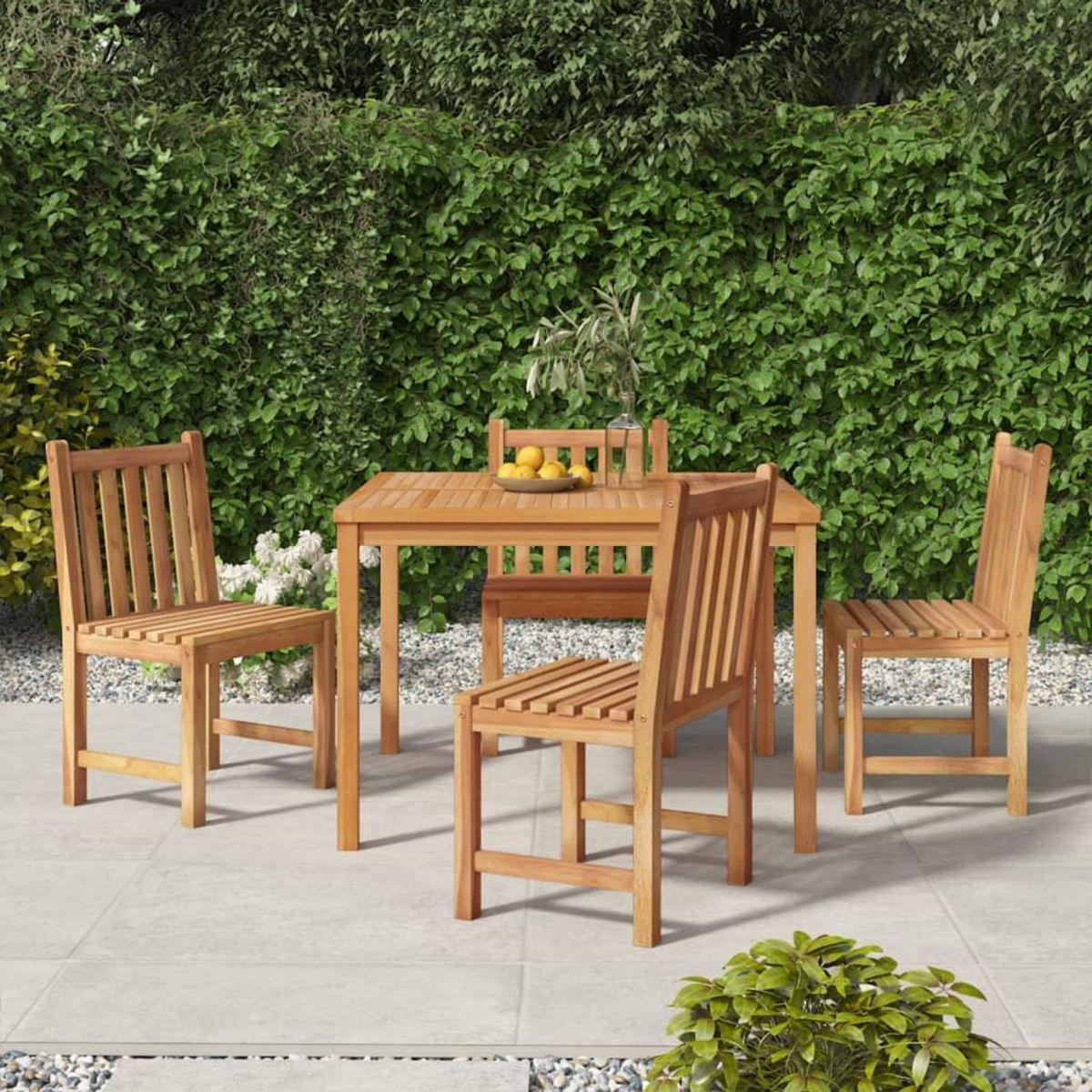 VIDAXL Ensemble a manger de jardin 5pcs Bois de teck massif