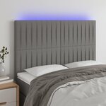 VIDAXL Tete de lit a LED Gris fonce 144x5x118/128 cm Tissu