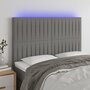 Voir la diapositive 1 : VIDAXL Tete de lit a LED Gris fonce 144x5x118/128 cm Tissu