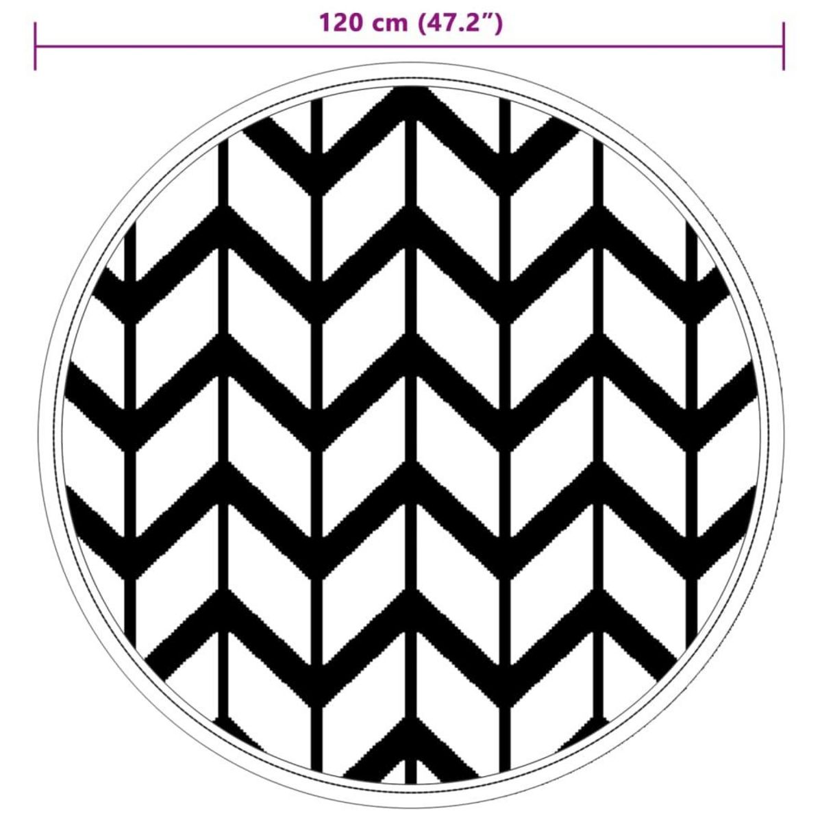 VIDAXL Tapis d'exterieur ARAKIL gris Ø120 cm PP