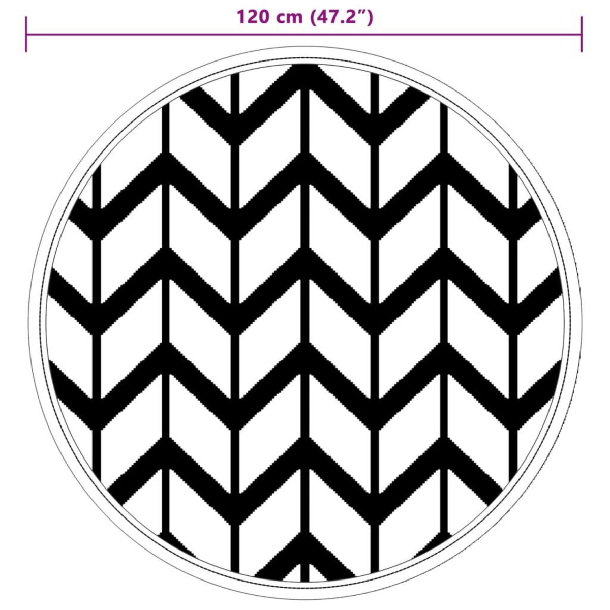 VIDAXL Tapis d'exterieur ARAKIL gris Ø120 cm PP