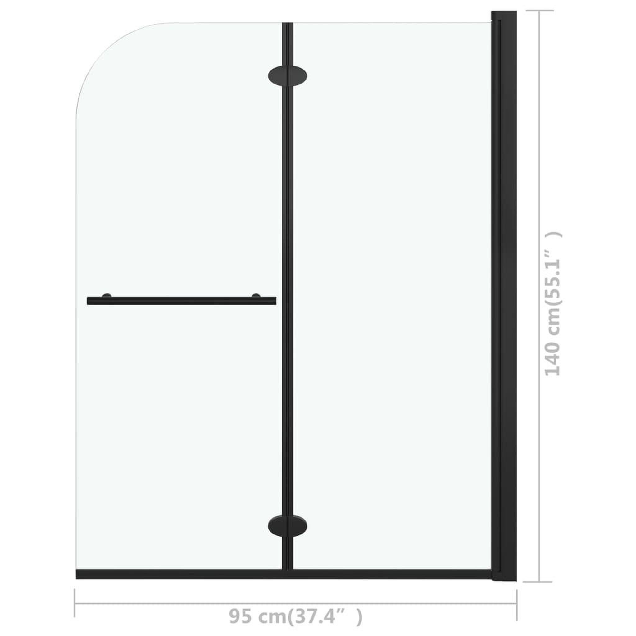 Voir la diapositive 6 : VIDAXL Cabine de douche pliable 2 panneaux ESG 95x140 cm Noir