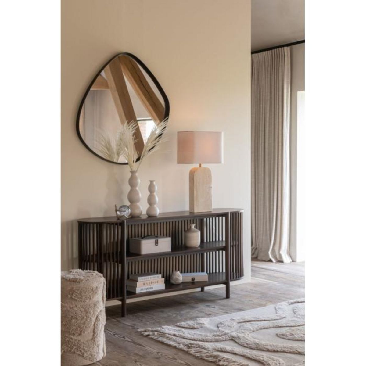 Paris Prix Lampe à Poser en Pierre  Travertin  71cm Beige