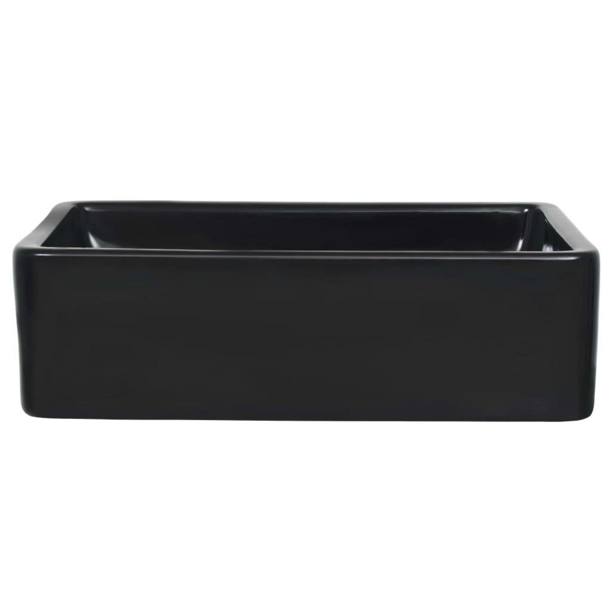 VIDAXL Lavabo Ceramique Rectangulaire Noir 41 x 30 x 12 cm