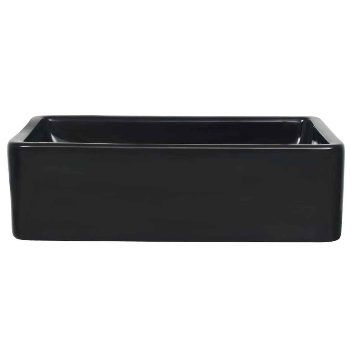 VIDAXL Lavabo Ceramique Rectangulaire Noir 41 x 30 x 12 cm