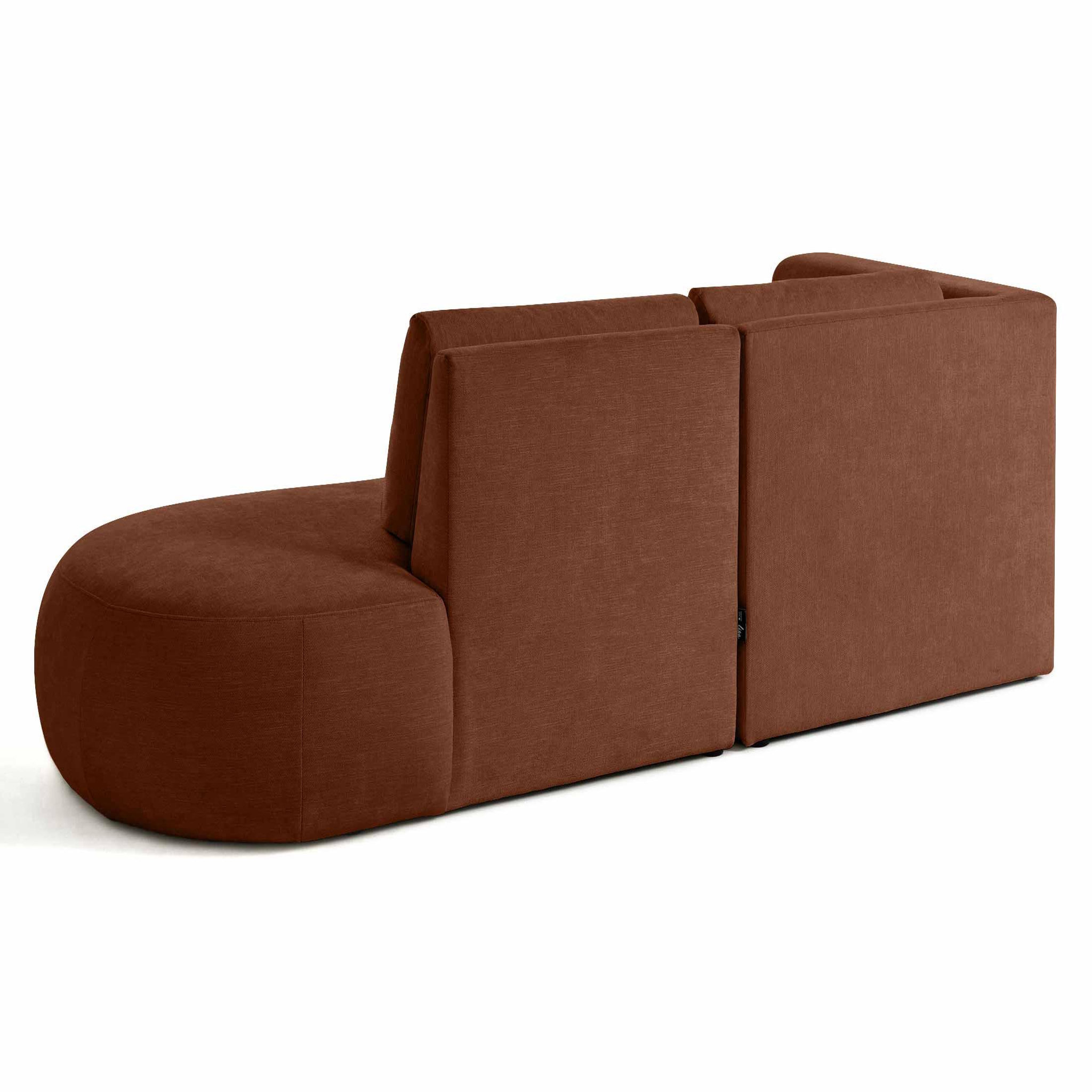 Voir la diapositive 6 : LISA DESIGN Santorini - canapé modulable d'angle gauche + pouf - 4 places - en tissu texturé