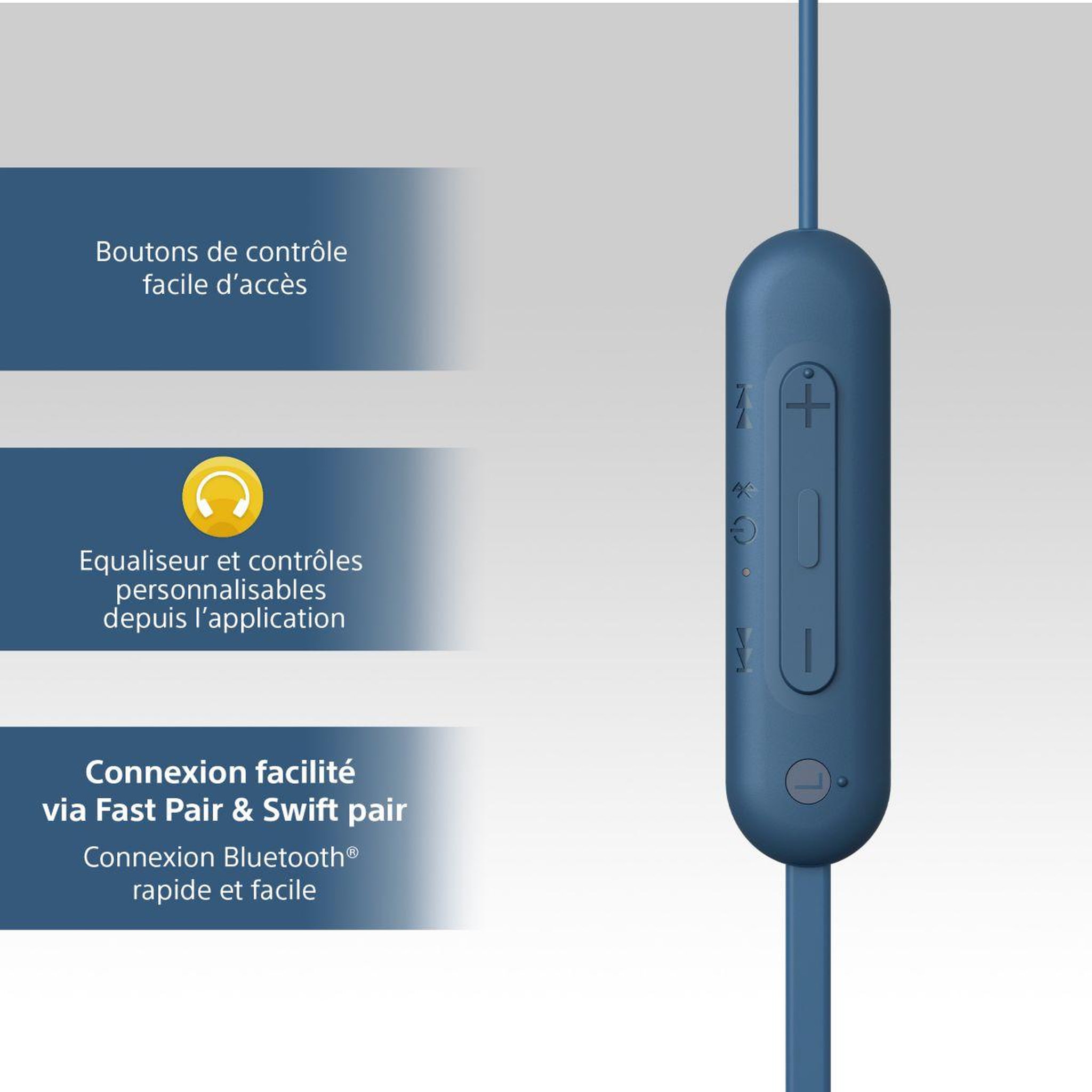 Voir la diapositive 5 : SONY Ecouteurs WIC100 Bleu