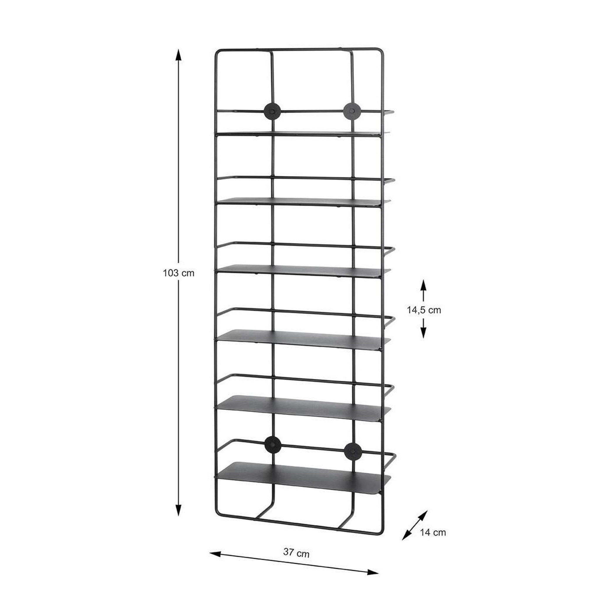 Voir la diapositive 4 : Paris Prix Étagère murale métal  vivalo  103cm noir