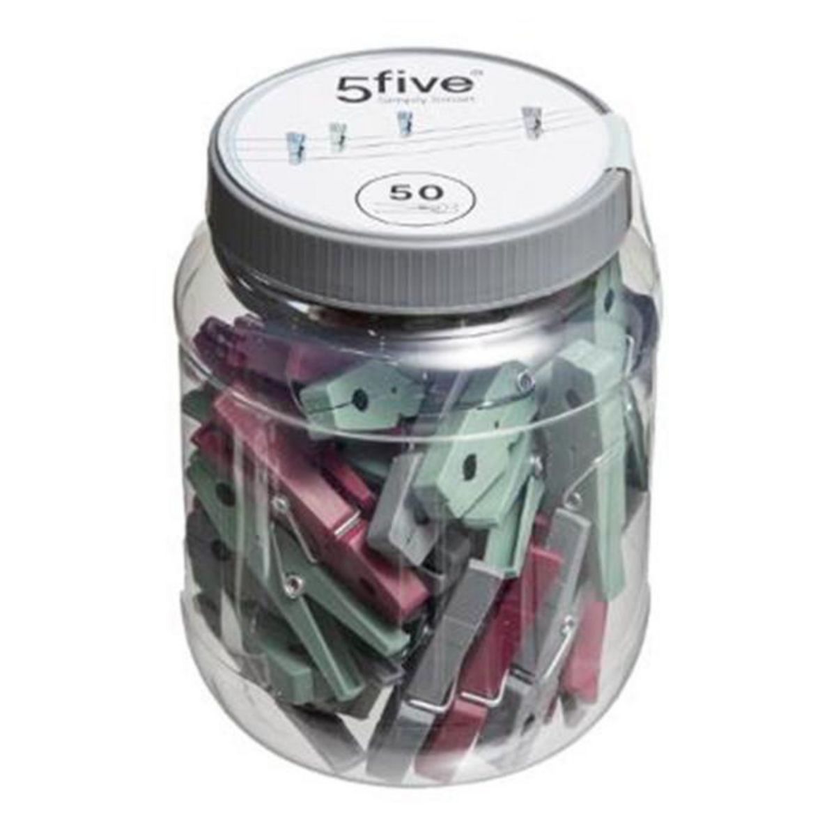 FIVE Boîte de 50 Pinces à Linge 7cm Multicolore