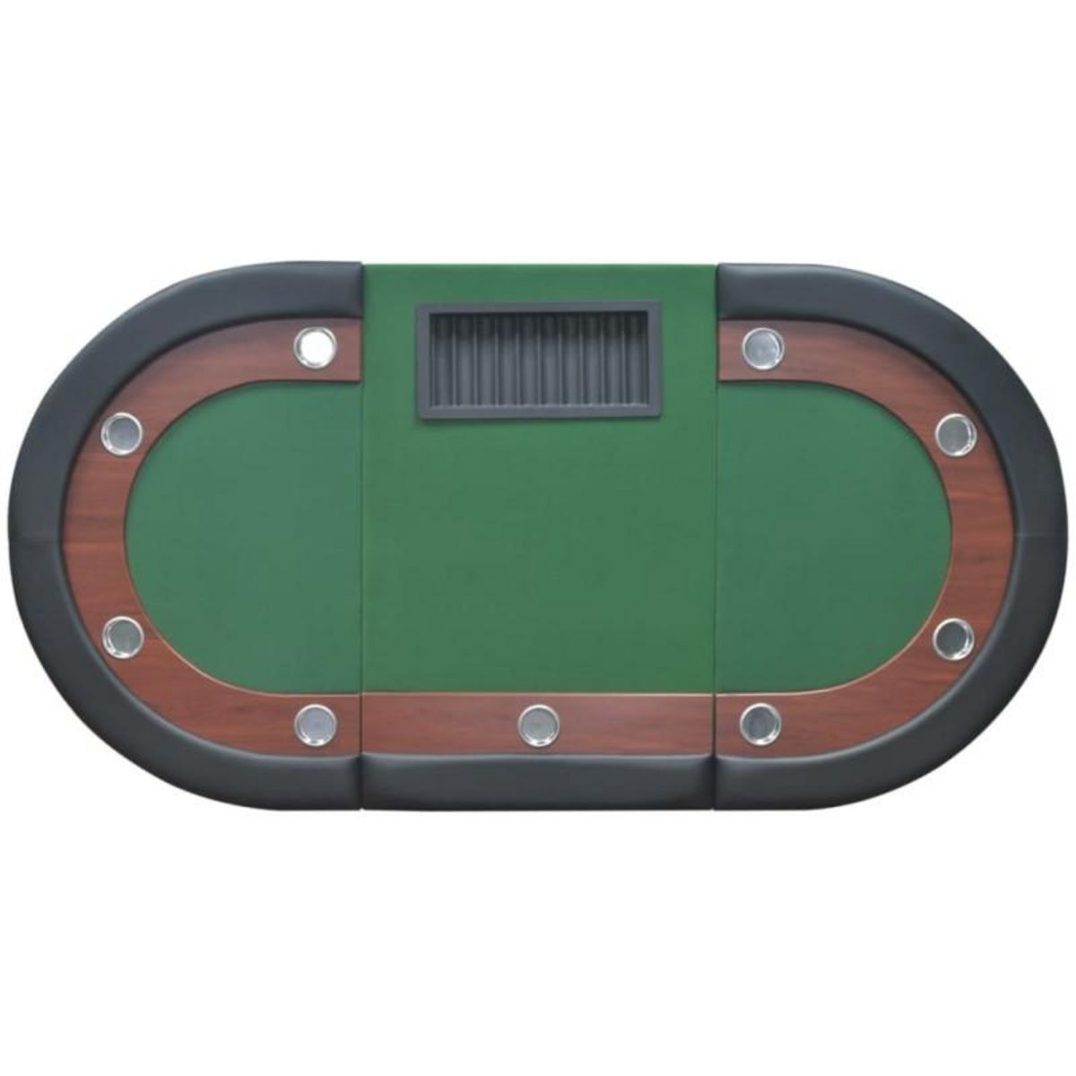 VIDAXL Table de poker pour 10 joueurs avec espace de croupier Vert
