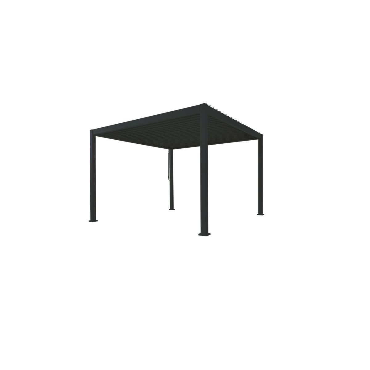 OMBREA Pergola Bioclimatique 3x3m anthracite 4 pieds OMBREA®