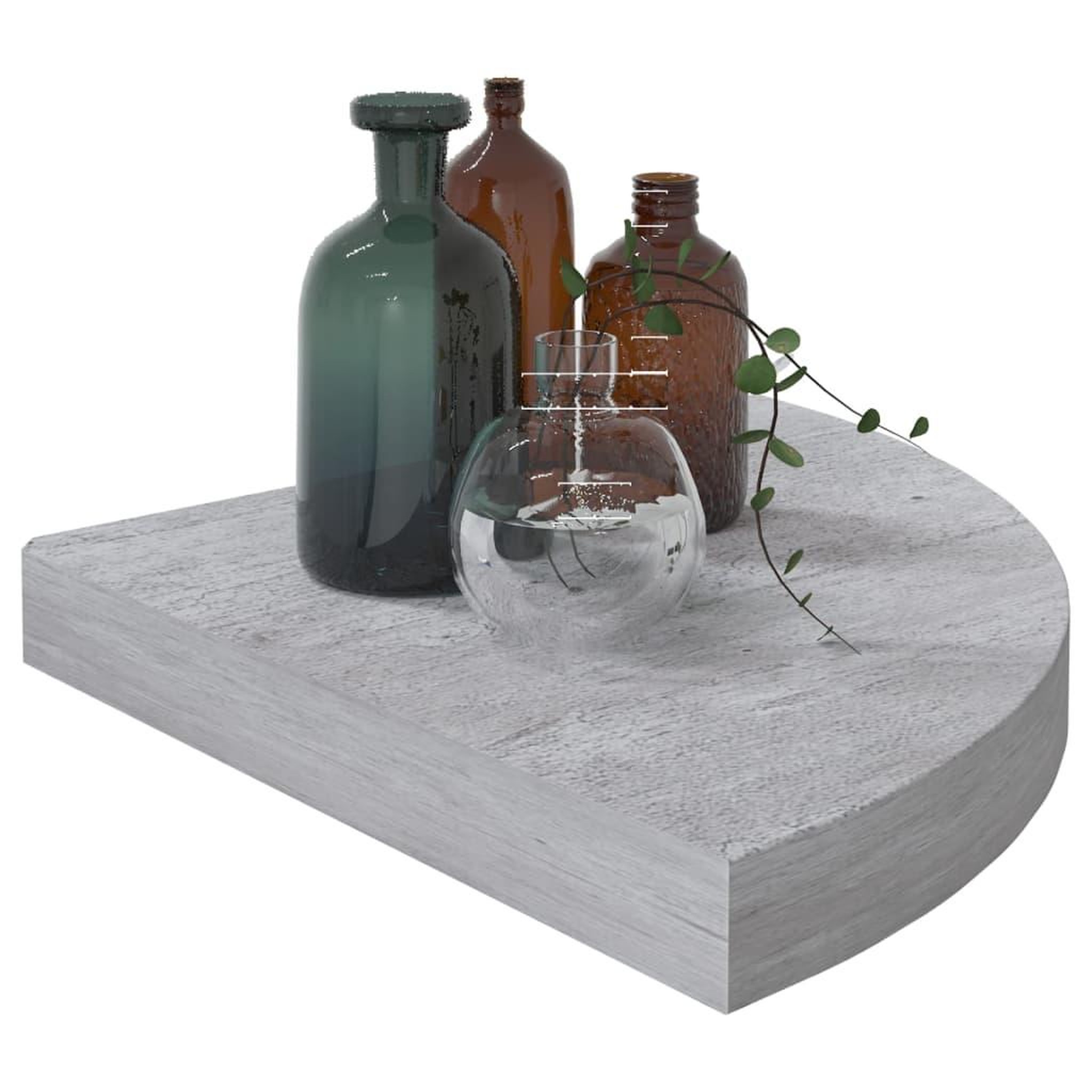 Voir la diapositive 3 : VIDAXL Etagere d'angle murale Gris beton 35x35x3,8 cm MDF
