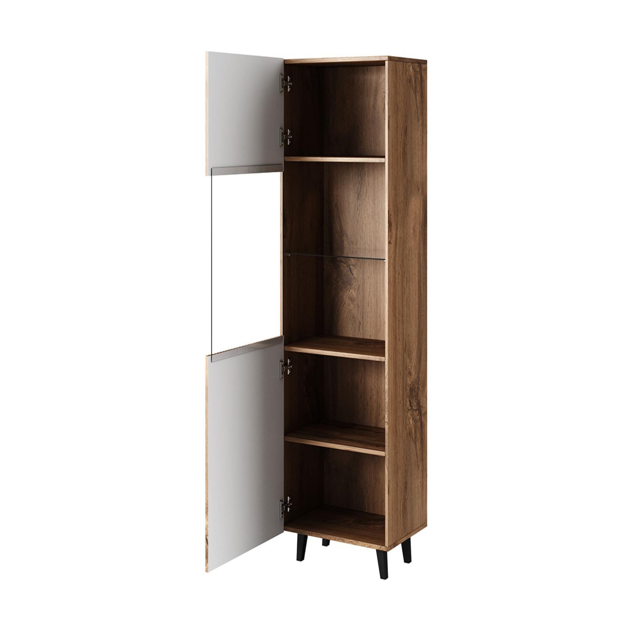 Voir la diapositive 2 : BEST MOBILIER Come - vitrine - effet bois - 1 porte - 60x182 cm