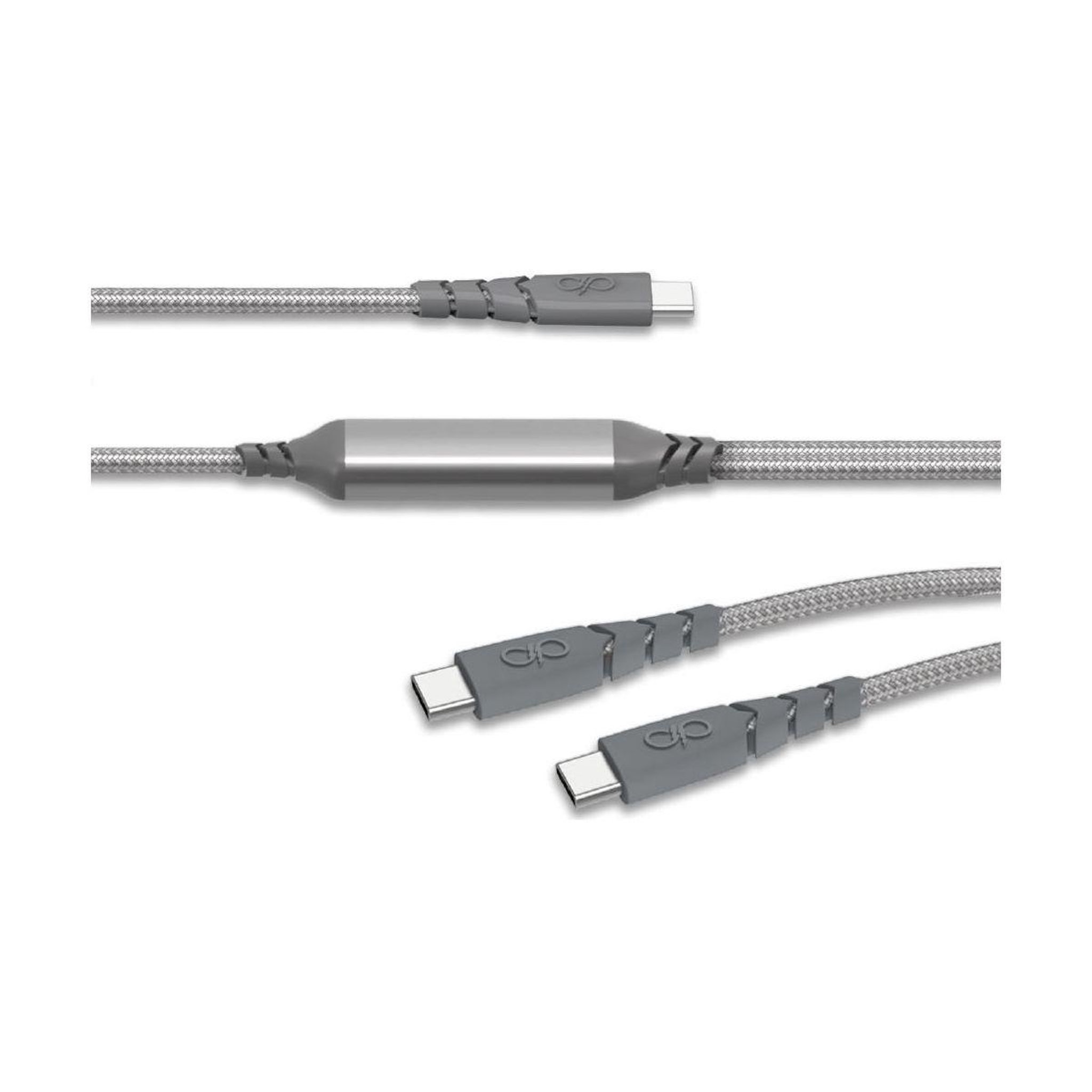 FORCE POWER Câble usb 100w usb-c/ 2 usb-c 2m gris renforcé