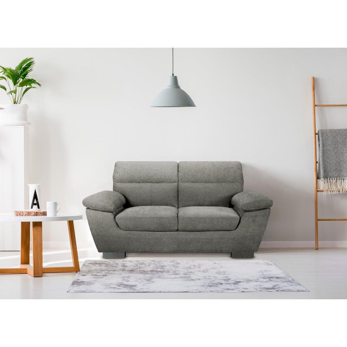 Habitat et Jardin Canapé fixe en tissu  Dallas  - 169 x 88 x 90 cm - 2 places - Gris