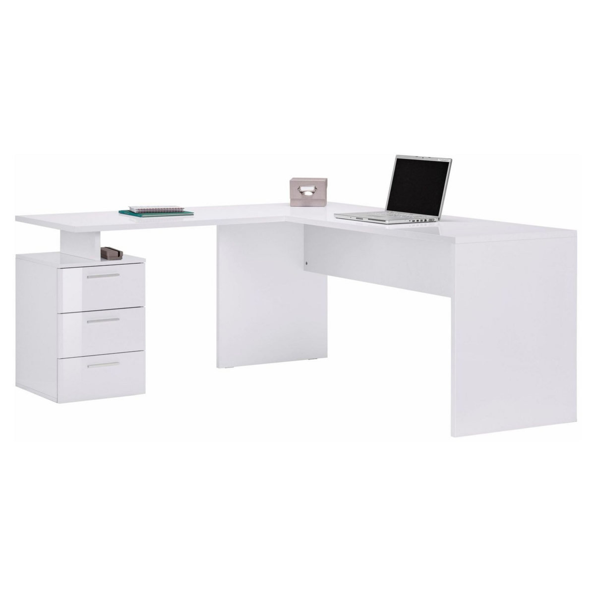 Bureau d'angle droit 3 tiroirs 180 cm VASTO