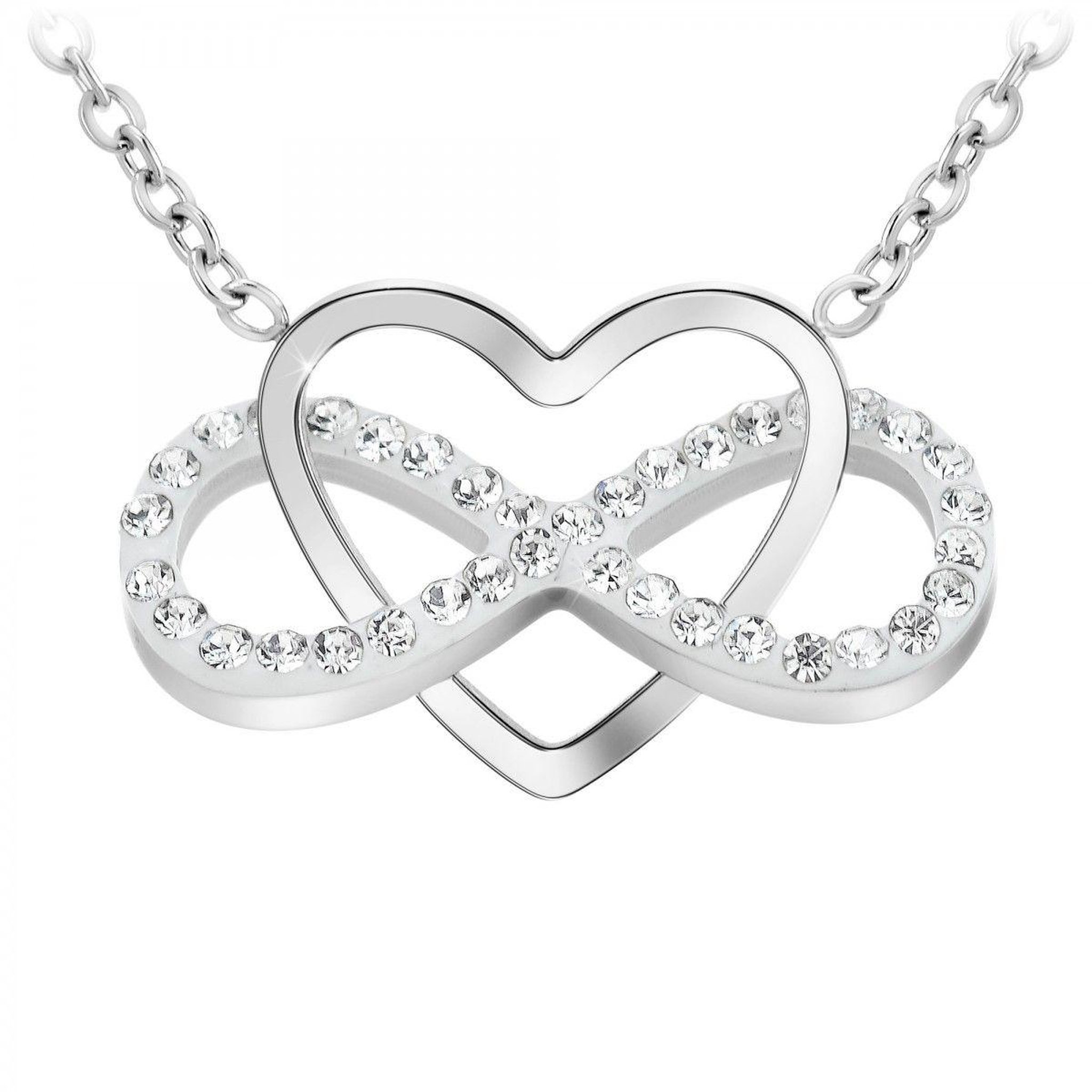 SC CRYSTAL Collier coeur et infini SC Crystal orné de Cristaux scintillants