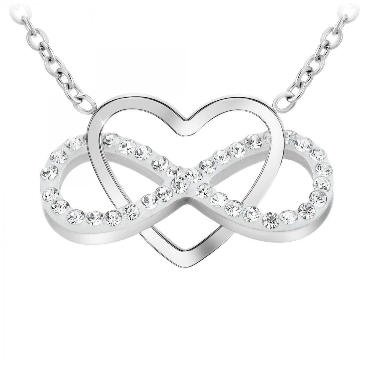 SC CRYSTAL Collier coeur et infini SC Crystal orné de Cristaux scintillants
