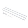 Voir la diapositive 1 : OUTSUNNY Mât de fixation pour voile d'ombrage - poteau pour voile d'ombrage - démontable 3 parties - hauteur réglable, accessoires fournis - Ø 2,5 cm x 3H m - métal blanc
