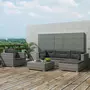 VIDAXL Salon de jardin avec coussins 6 pcs resine tressee gris