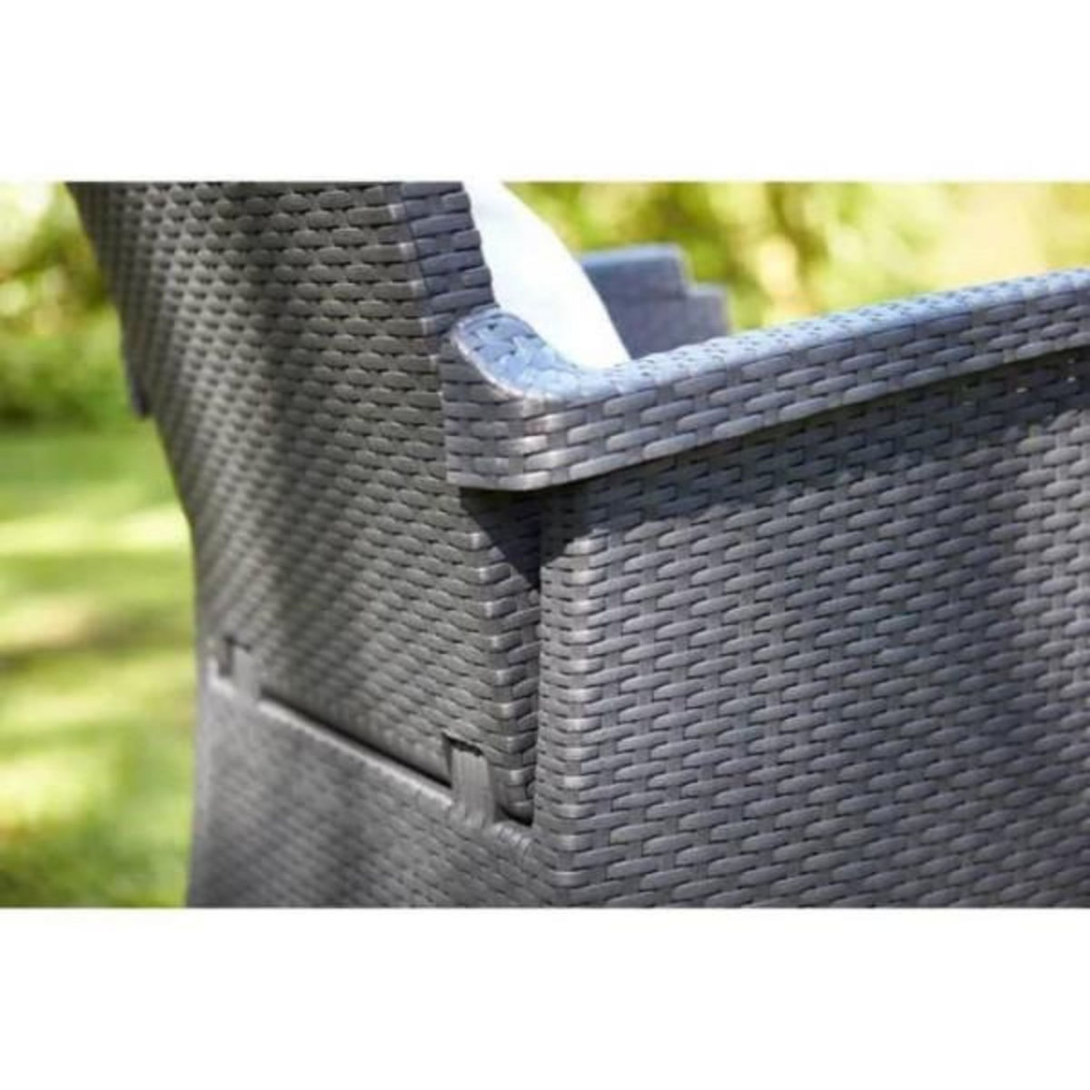 ALLIBERT BATH & DESIGN Fauteuil de jardin - Allibert by KETER - VERMONT - Résine imitation rotin tressé - Coloris : gris graphite - Dossier inclinabl