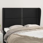 VIDAXL Tete de lit avec oreilles Noir 147x23x118/128 cm Similicuir