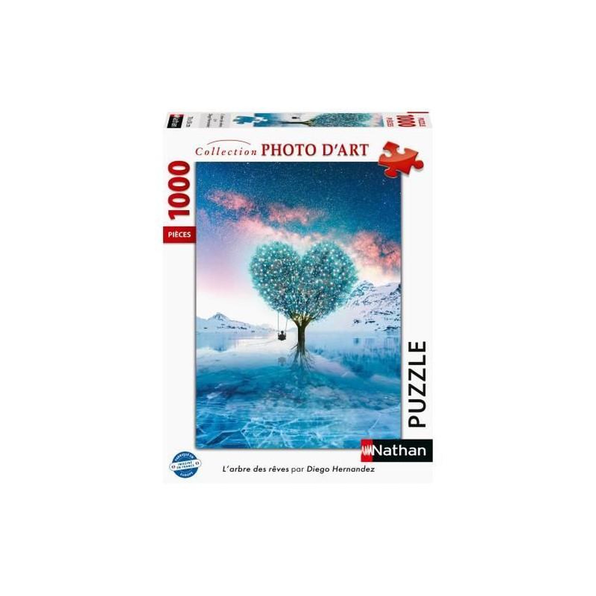 Voir la diapositive 2 : Nathan Puzzle 1000 pièces L’Arbre des rêves Diego Hernandez – Art coloré – Adultes dès 14 ans  – NATHAN