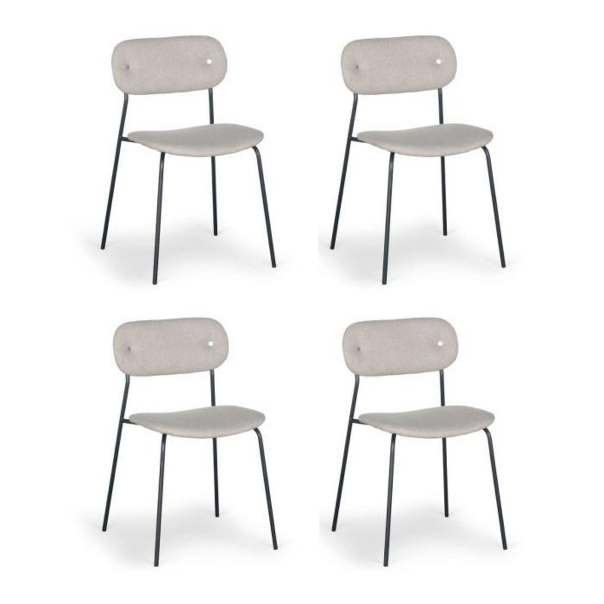 Paris Prix Lot de 4 Chaises Design  Tyler  80cm Beige