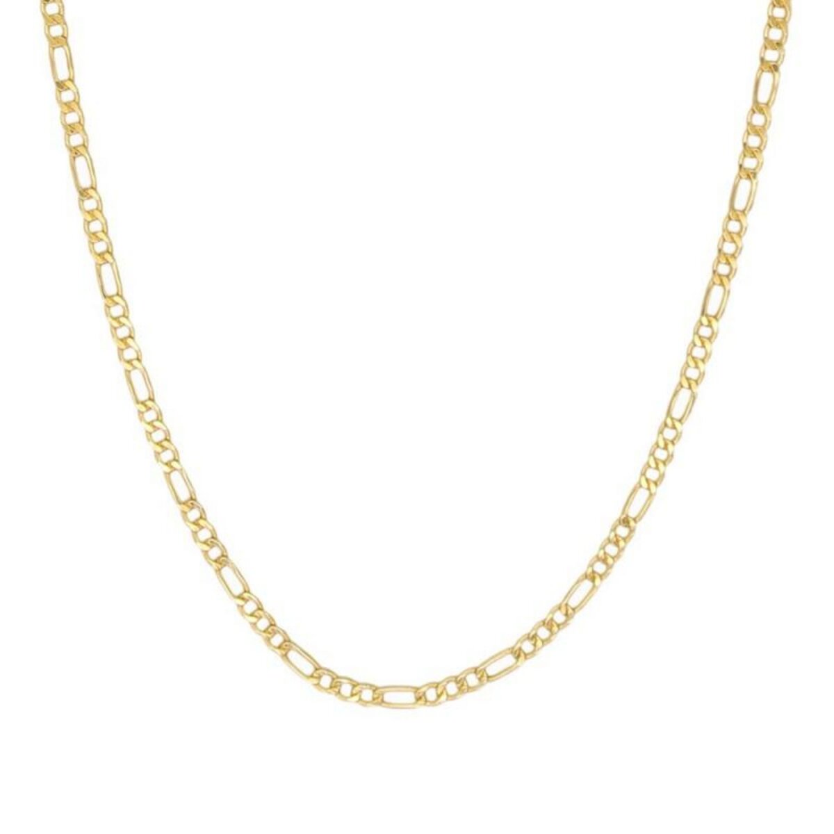 L'ATELIER D'AZUR Collier / Chaîne Or 18 Carats Jaune - Maille Figaro Alternée 1+3 - Homme 50cm