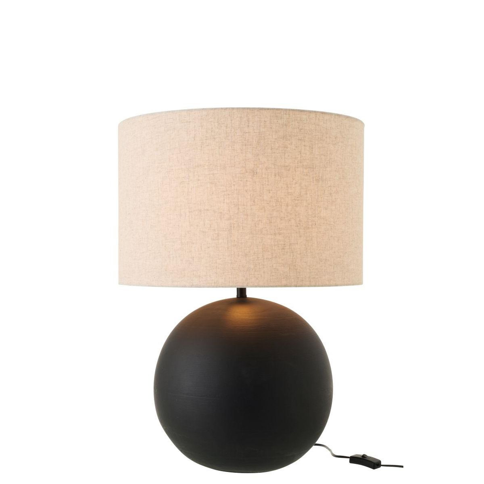 Voir la diapositive 2 : J-LINE Lampe à poser en céramique  balle  62cm noir