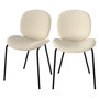 Voir la diapositive 1 : Rendez vous déco Lot de 2 chaises en tissu bouclé beige et pieds en métal noir-Iris