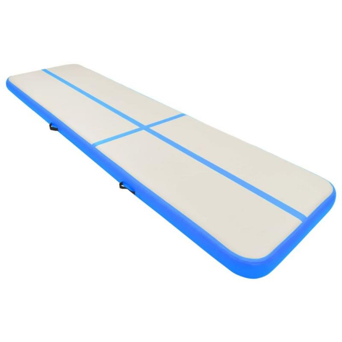 VIDAXL Tapis gonflable de gymnastique avec pompe 600x100x20cm PVC Bleu