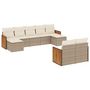 Voir la diapositive 2 : VIDAXL Salon de jardin avec coussins 9 pcs beige resine tressee