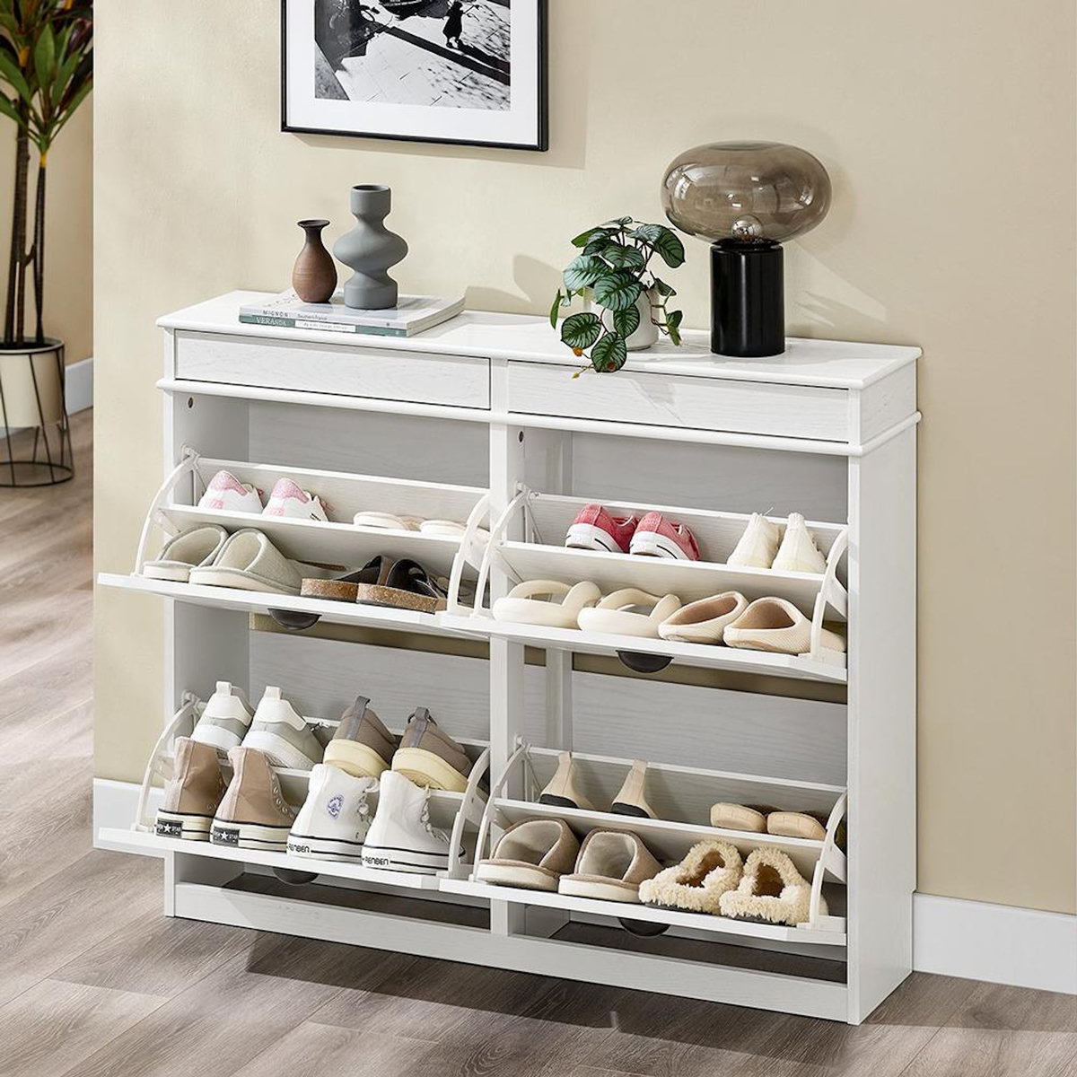 SOBUY SoBuy - Meuble À Chaussures à 4 tiroirs - Classique - FSR79