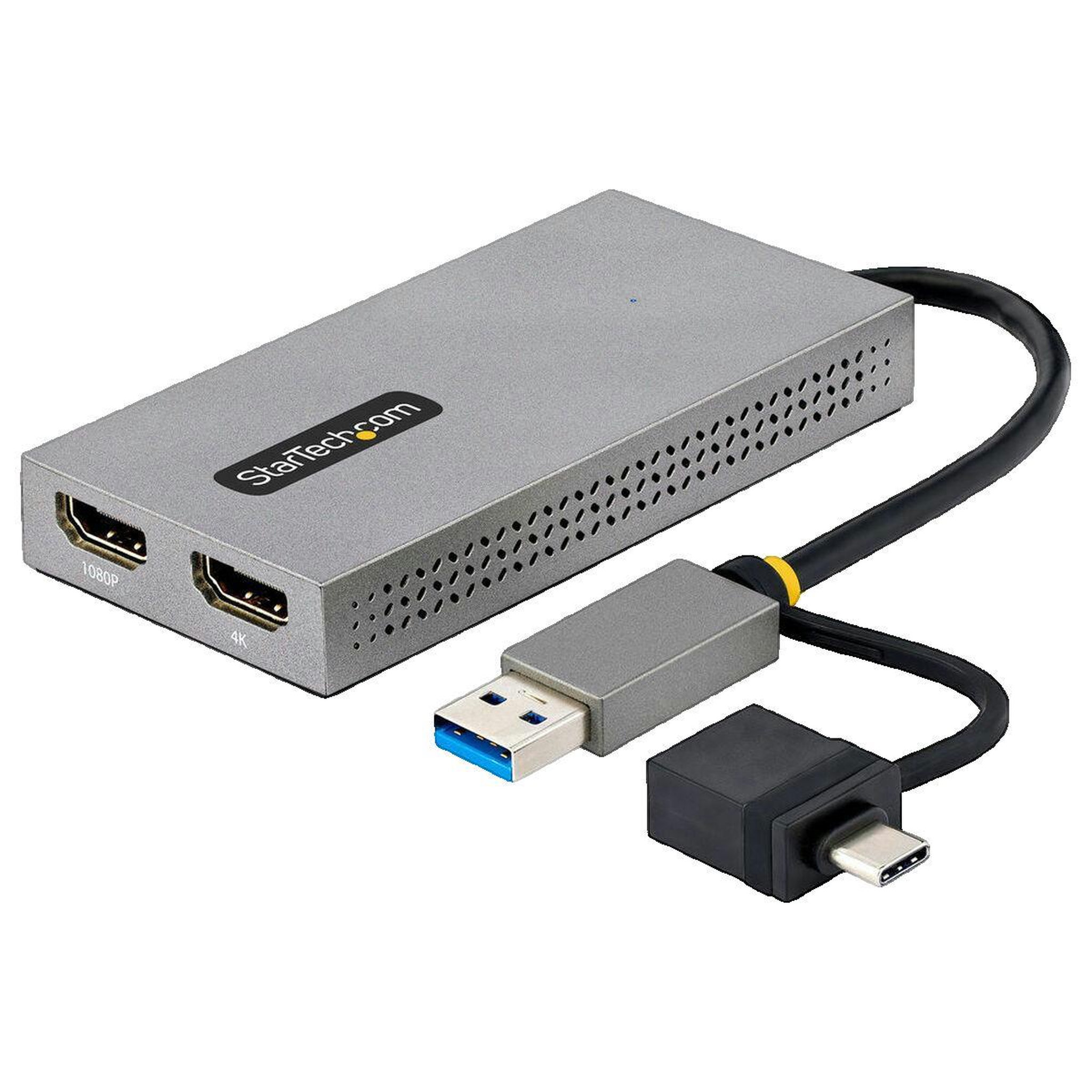 Startech Adaptateur USB vers Double HDMI StarTech.com avec Dongle USB-A vers C intégré