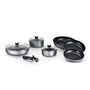 Voir la diapositive 2 : KITCHEN COOK Batterie de cuisine 10 pièces en aluminium silver