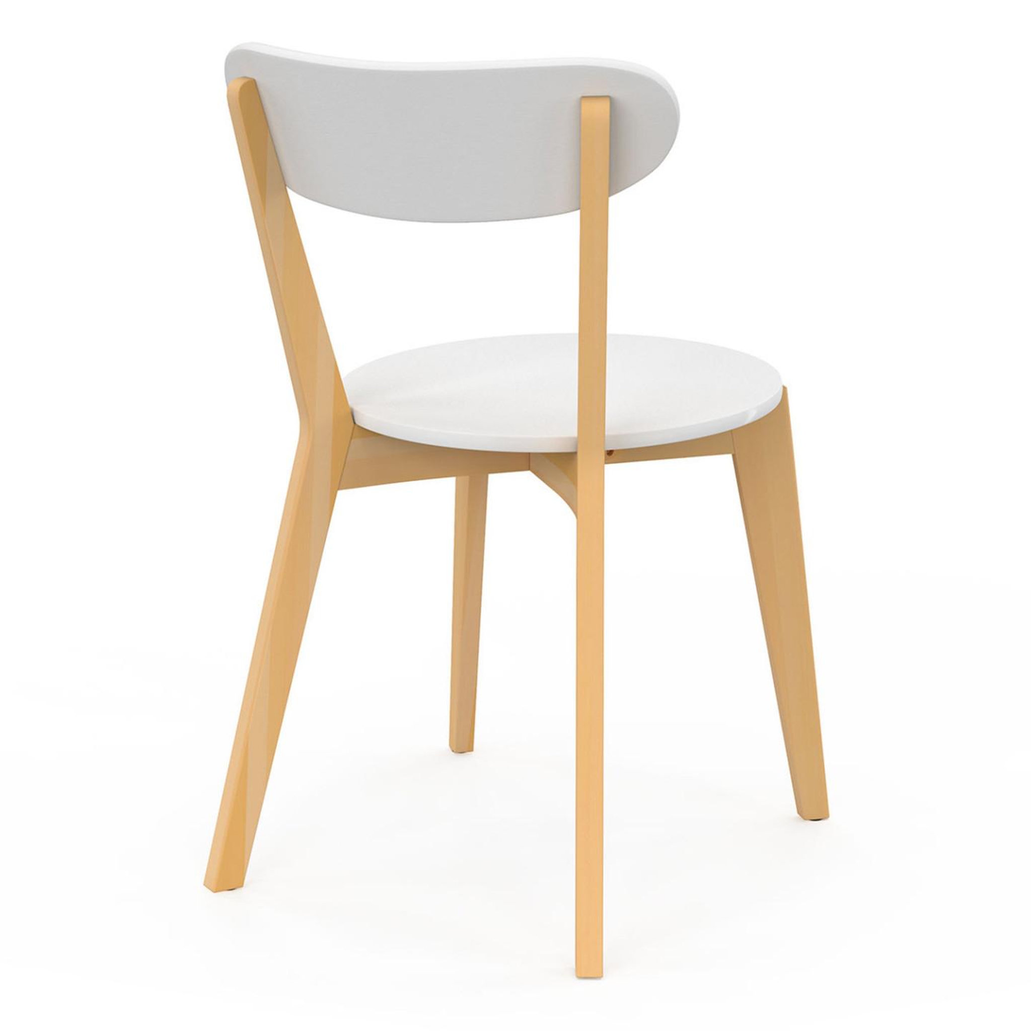 Voir la diapositive 5 : ID MARKET Lot de 4 chaises scandinaves freja bicolore blanc et bois pour salle à manger