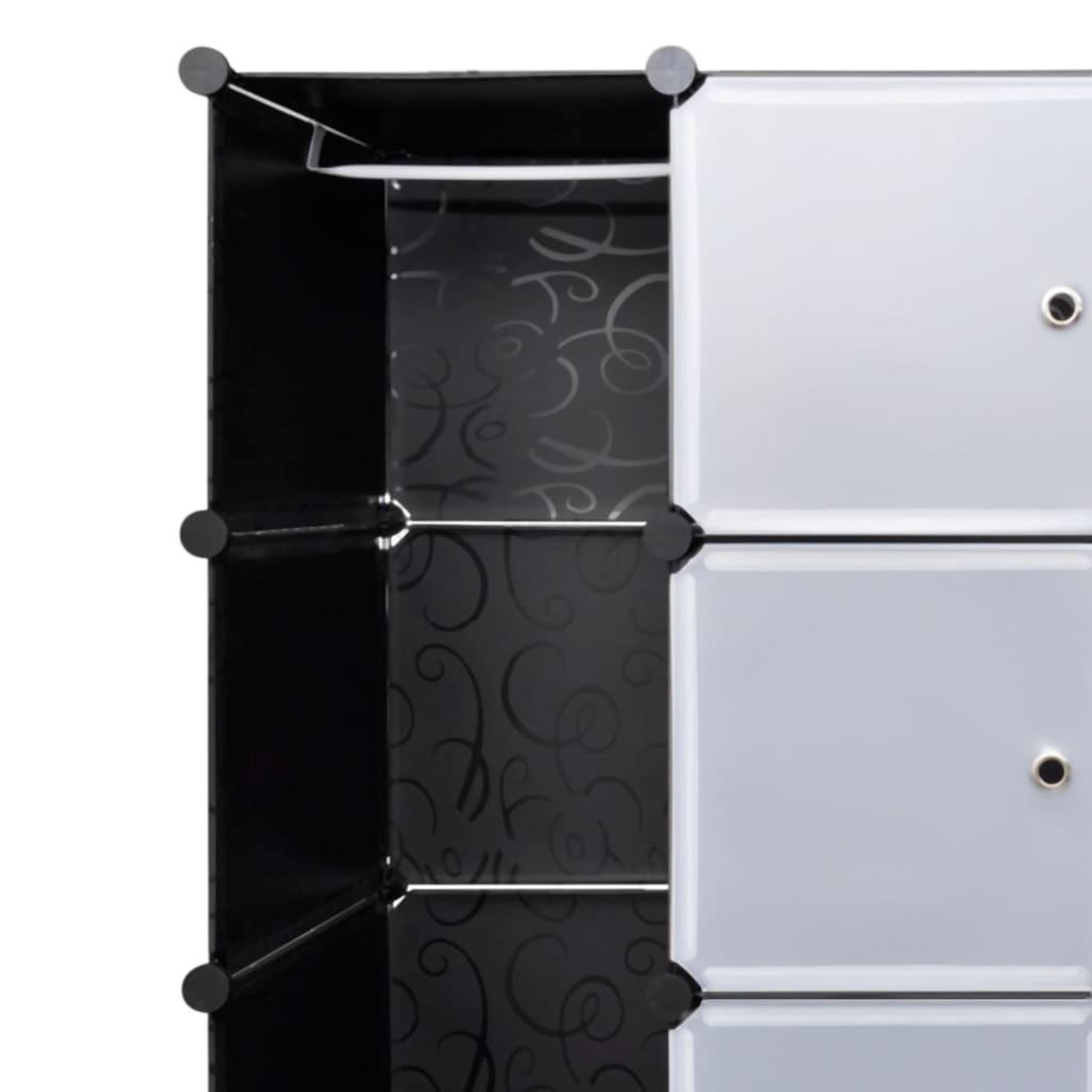 Voir la diapositive 4 : VIDAXL Armoire modulaire 18 compartiments Noir et blanc 37x146x180,5cm